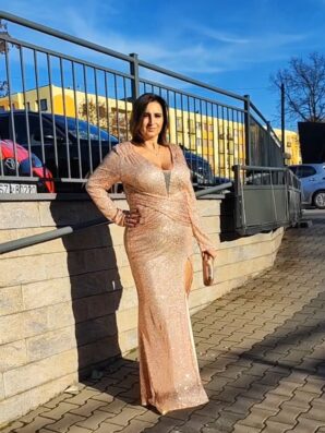 sukienka maxi GOLD CEKIN A027