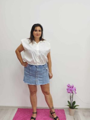 Spódnico-spodenki jeans GUZIKI denim