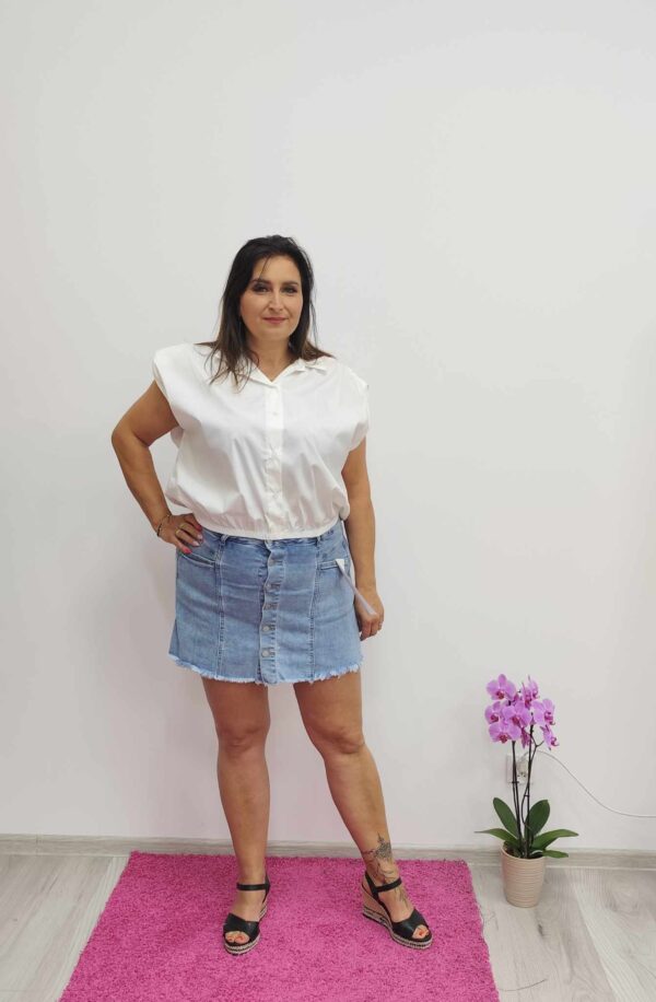 Spódnico-spodenki jeans GUZIKI denim