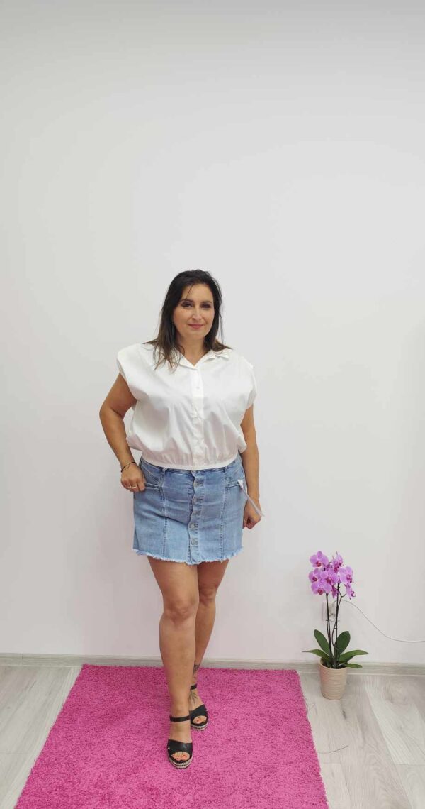 Spódnico-spodenki jeans GUZIKI denim - obrazek 3