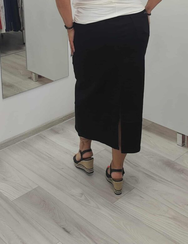 Spódnica jeans czarna długa - obrazek 2