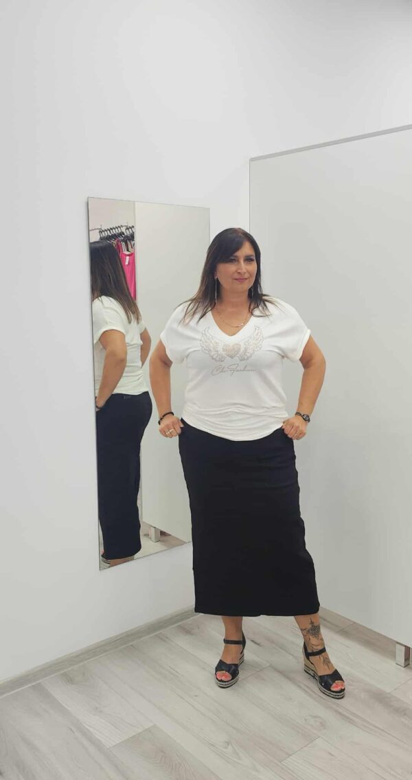 Spódnica jeans czarna długa - obrazek 3