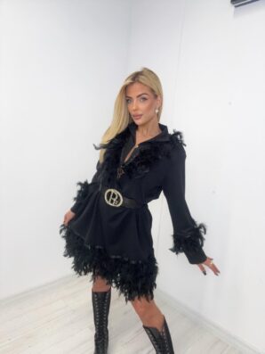 Sukienka PIÓRKA kołnierz Paparazzi Fashion