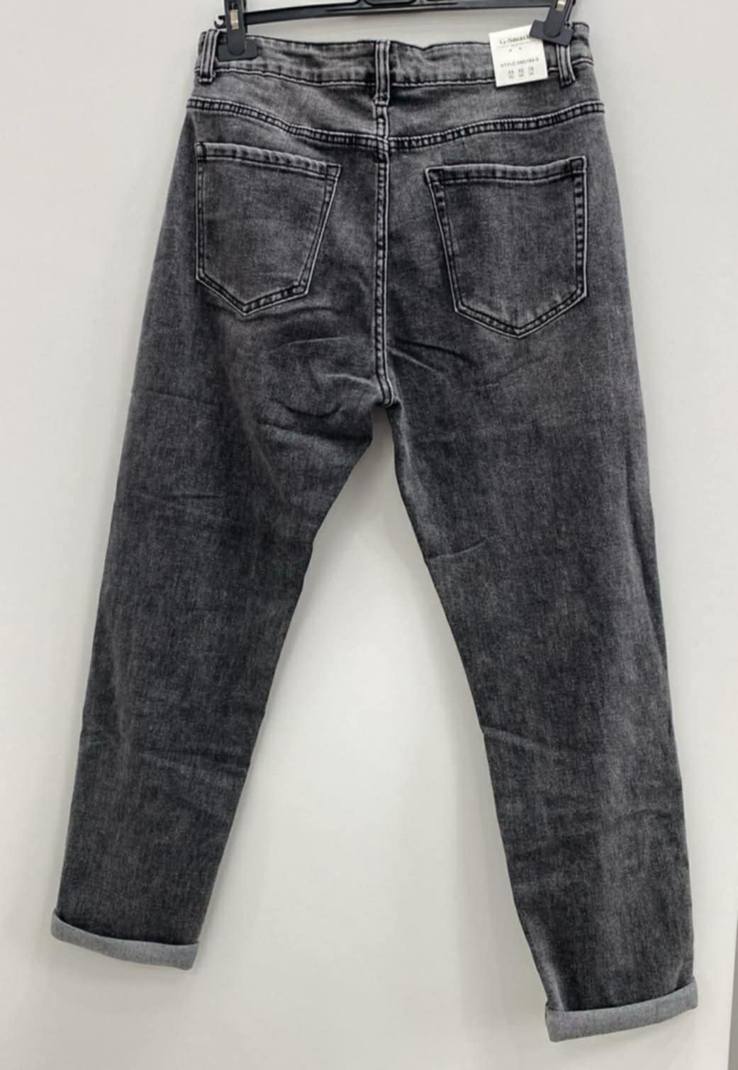 Spodnie czarne jeans 44-54 klasyczne - obrazek 3