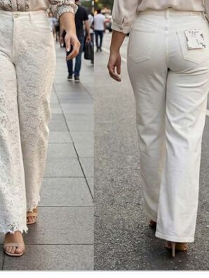 Spodnie ecru KORONECZKA