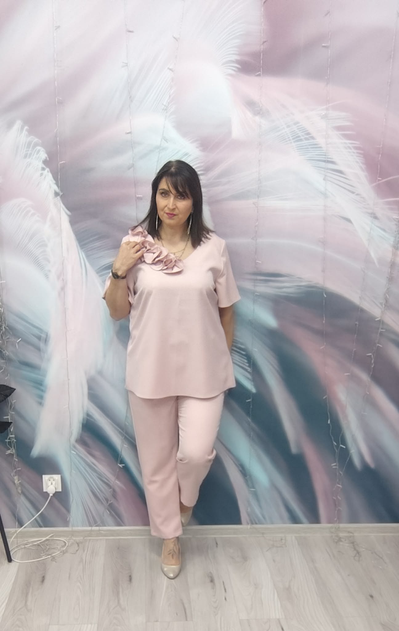 Komplet KWIATY 3D puder róż - obrazek 5