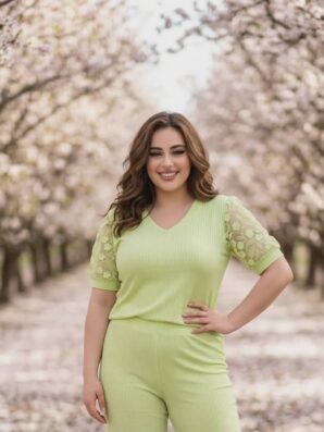 Bluzka prążek RĘKAWY KWIATY