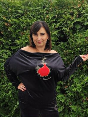 Bluza welur skos WŚCIEKŁA KURA